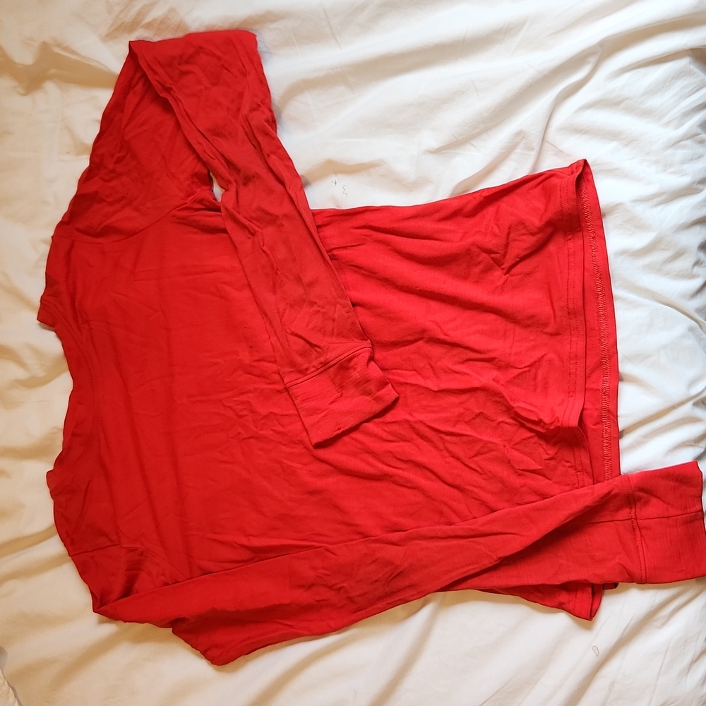 Outdoor Voices Red Merino Long Sleeve top